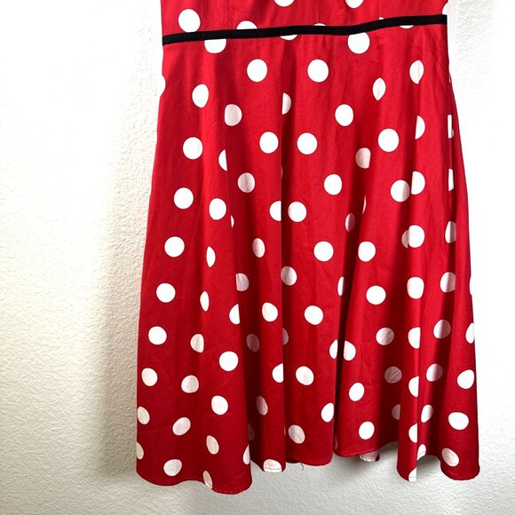 Minnie Mouse Retro Red Polka Dot Dress Woman's Medium Disney Parks Dress Shop - Picture 6 of 16